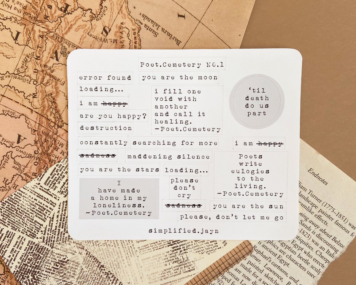 simplifiedjayn's tweet photo. Made some poetry stickers using my own work 📜 https://t.co/E9TfqFjvF8