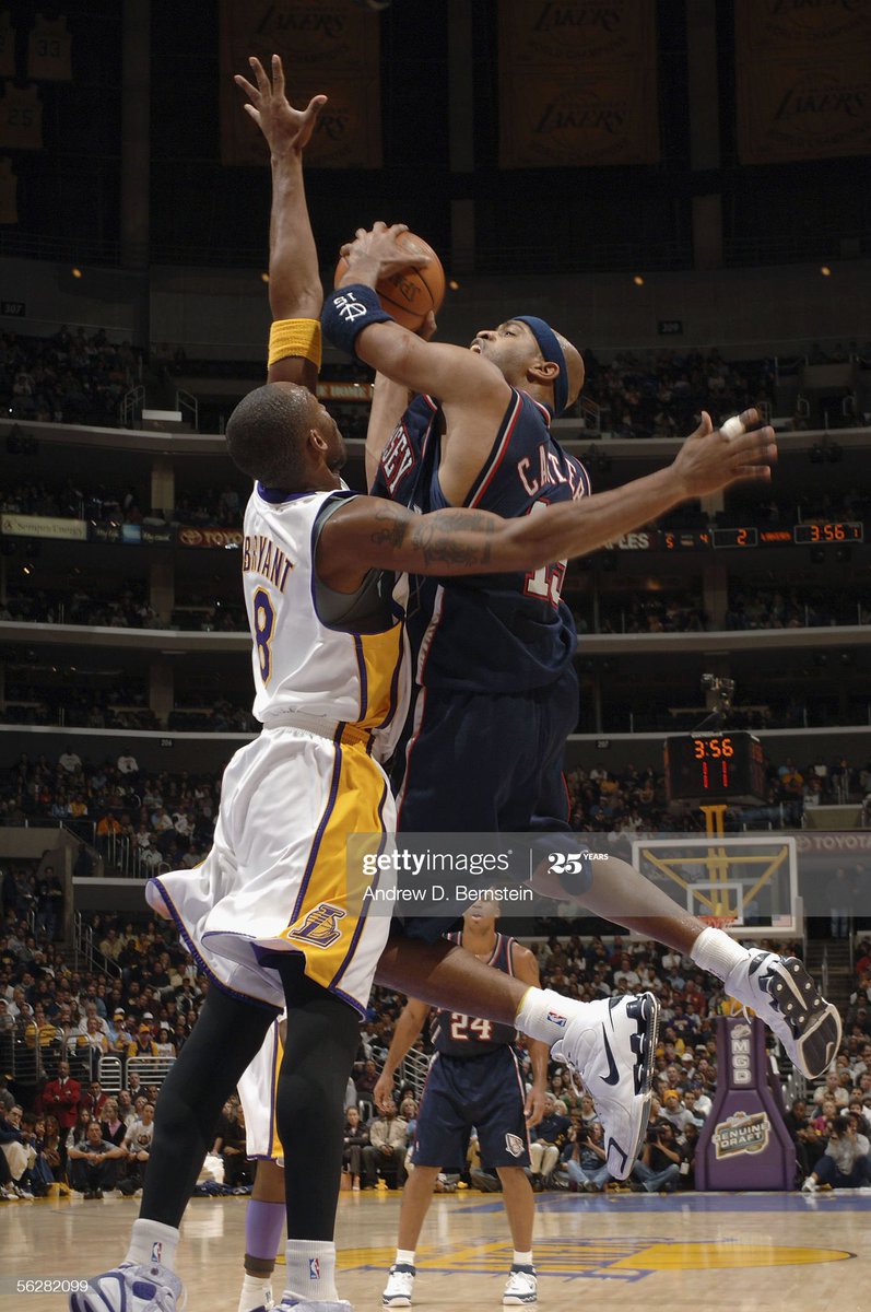 In the 2005-06 season, there was a 2 game stretch where Kobe scored a combine 80 points & lockdown premier scorers Ray Allen (SEA) & Vince Carter (NJN).R. Allen: 19 points on 40 FG%V. Carter: 10 points on 25 FG%Kobe scored 34 points vs the SuperSonics & 46 points vs the Nets