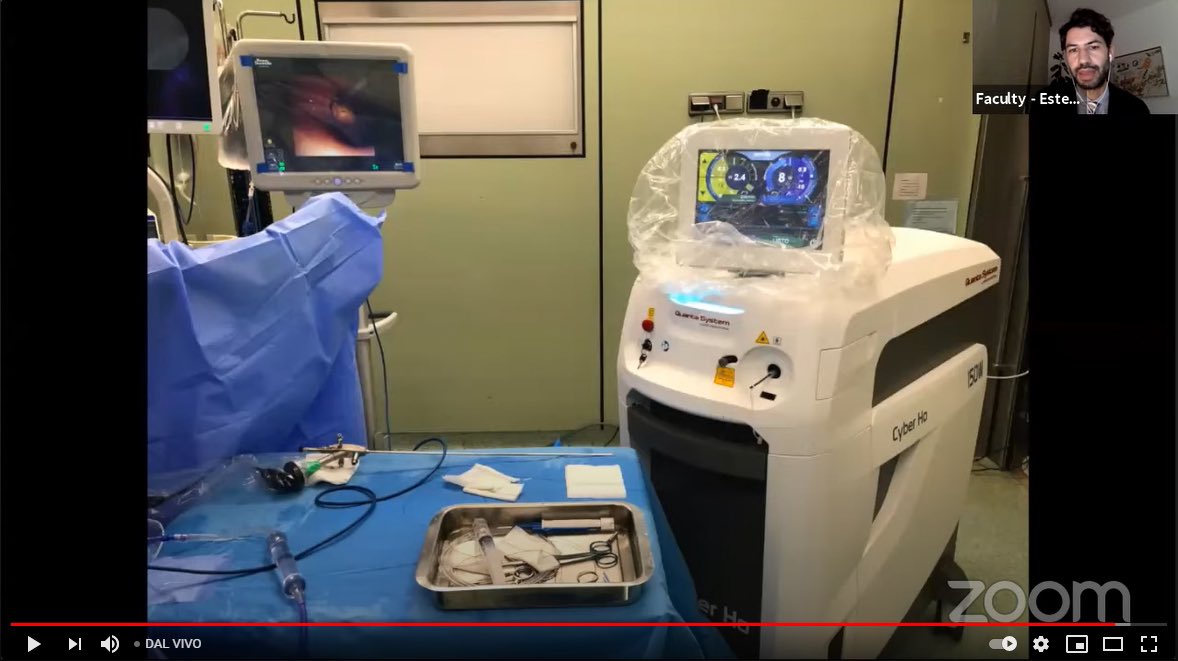 quanta_system's tweet photo. What a first day at #esulasers20! Thanks @GuidoGiusti for showing an excellent #RIRS with CyberHo100 #VirtualBasket, and to @evanliats & Prof. Knoll to display different #mPCNL approaches with Cyber Ho 150 #holmium #laser. Waiting for tomorrow treatments focusing on soft tissue! https://t.co/25WsWMjPJ3