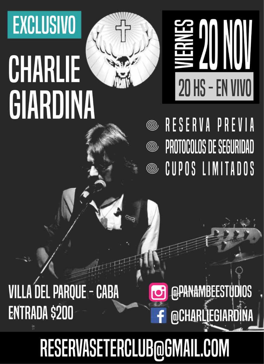 CharlieGiardin4's tweet photo. Este Viernes 20 de Noviembre a las 20hs , en vivo en @EterClubBar !
#eterclub #live #show https://t.co/RphSm6OQ84