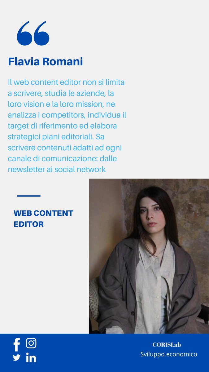CorisLabSE's tweet photo. Vi presentiamo ora le nostre #webcontenteditor
°
#smm20 #smm #communication #comunicazione #sviluppoeconomico #studentisapienza #studenticoris #sapienza https://t.co/0utwMAqPXa