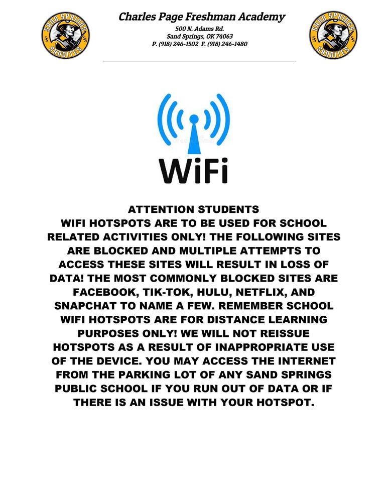 SCHOOL WIFI HOTSPOTS ARE FOR DISTANCE LEARNING PURPOSES ONLY! sandites.org/article/352769…