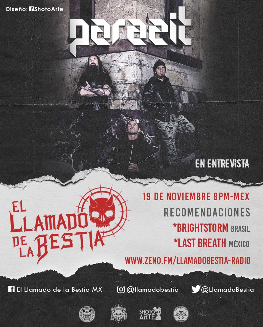 El Llamado de la Bestia (@llamadobestia) on Twitter photo Escucha este jueves 19 de Noviembre a las 8pm (Hora de México) El <a href="/LlamadoBestia/">El Llamado de la Bestia</a> tendremos en entrevista a
<a href="/Parazitmx/">Parazit</a> una genial banda mexicana, y en las recomendaciones oiras a <a href="/Brightstormband/">Brightstorm</a> de Brasil y #LastBreath de México.
Sintonizanos por zeno.fm/llamadobestia-… Escucha este jueves 19 de Noviembre a las 8pm (Hora de México) El <a href="/LlamadoBestia/">El Llamado de la Bestia</a> tendremos en entrevista a
<a href="/Parazitmx/">Parazit</a> una genial banda mexicana, y en las recomendaciones oiras a <a href="/Brightstormband/">Brightstorm</a> de Brasil y #LastBreath de México.
Sintonizanos por zeno.fm/llamadobestia-…