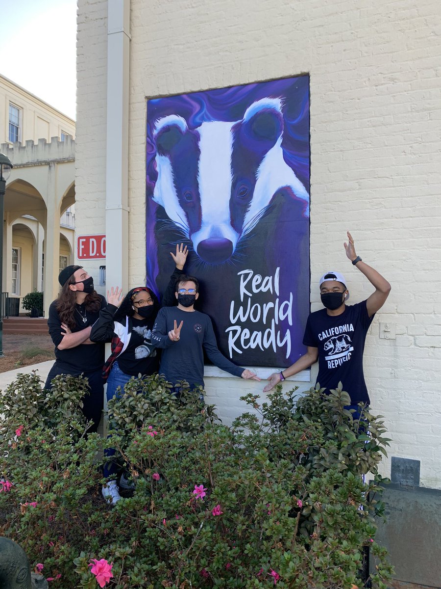 Baby Drawing I badgers with the big badger!!! 💜💜💜#shcfamily #shcarts #badgerartists