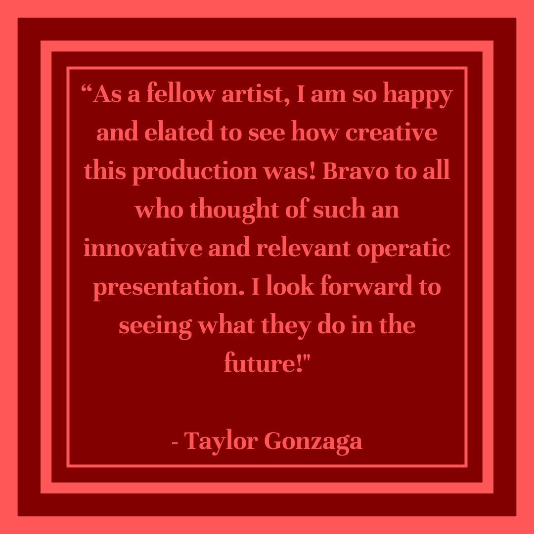 Friends of Renegade are sharing their thoughts on our virtual and interactive opera, The Secret Diaries of Pennsylvania Avenue. 

Thank you for your words of encouragement, Taylor! We are so grateful to have support from fellow artists.