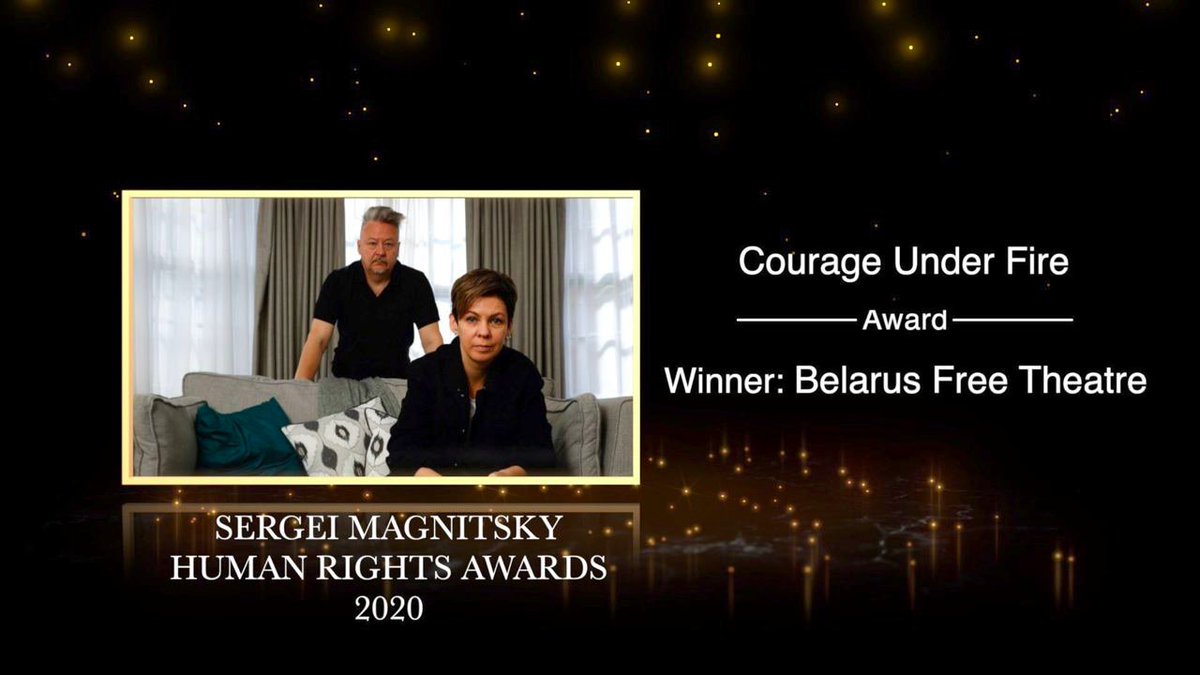 My sincerest congratulations to our most talented and courageous actors of @bfreetheatre on the well-deserved #MagnitskyAward2020. They’ve been fighting for free #Belarus for years, despite repressions and forced exile.