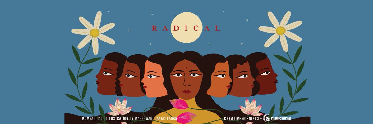 November's theme is Radical

The <a href="/SanDiego_CM1/">CreativeMorningsSD</a> chapter chose this month’s exploration of #CMradical, Maheswari Janarthanan illustrated the theme, and <a href="/mailchimp/">Intuit Mailchimp</a> is presenting it globally. 👉 Our next event: November 27 in cooperation with <a href="/zurich_cm/">CreativeMornings/ZH</a> 

#creativemornings #cm_bsl