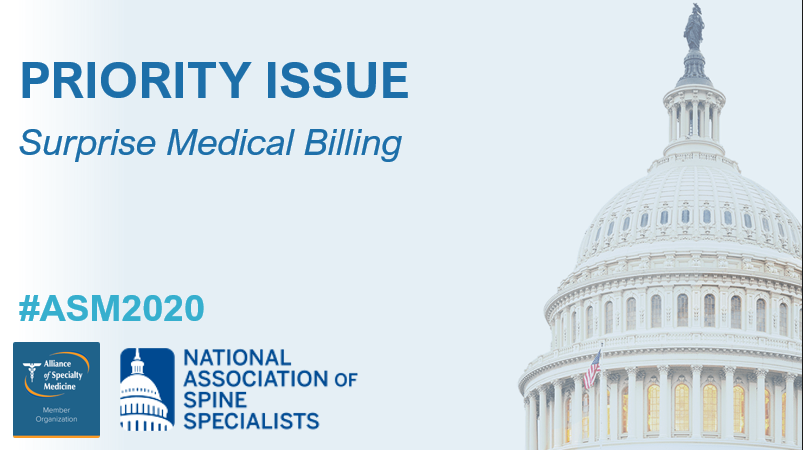 spineadvocacy's tweet photo. Patients must be kept out of the middle when receiving a surprise medical bill. Congress can protect patients and providers with legislation that includes a fair independent dispute resolution and payment criteria that doesn't tie physicians to a median in-network rate. #ASM2020 https://t.co/4uE2csoj0g