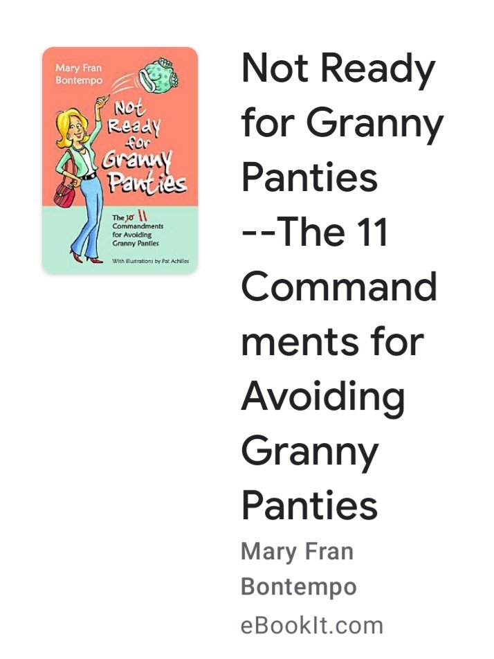 ReportingAt's tweet image. #satoonz 
If you aren't afraid of aging and want a good laugh read Mary Fran Contempo's 11 rules for Granny Panties !!!