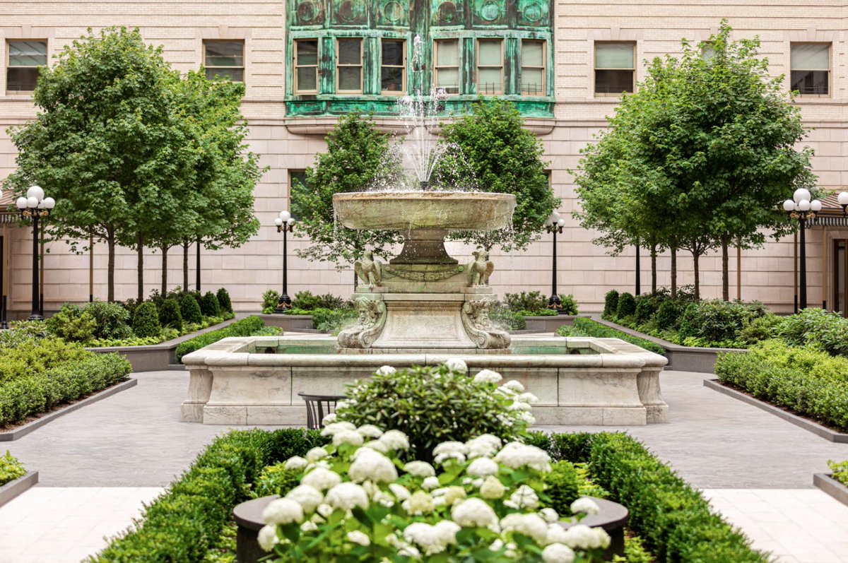 #TheBelnord’s courtyard, and it’s recently completed restoration and renovation, has won the Stanford White Award for landscape design by @Hollander_Design.
Photo by: <a href="/evanjosephphoto/">Evan Joseph</a>