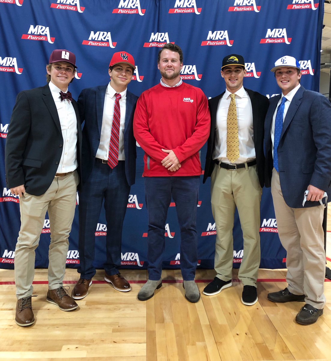 BTChristensen's tweet photo. Proud of these guys! First few PATS of many that have earned the opportunity to play at the next level! Excited for Spring’21! #MRABaseball 📝⚾️🧃 https://t.co/XZSYlbZrvb