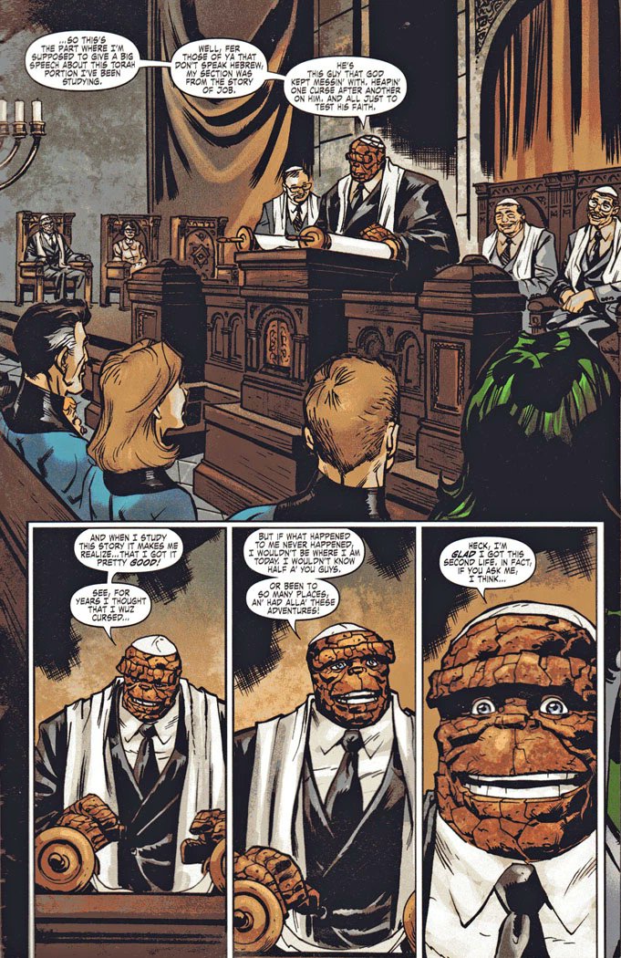 Now the thing has more major events but well now be skipping around, after the 90's the thing most major story was him coming out as Jewish, it was always a fan theory and Jack Kirby might have added that in drawing him like that at one point but vol 2 56 confirmed it.