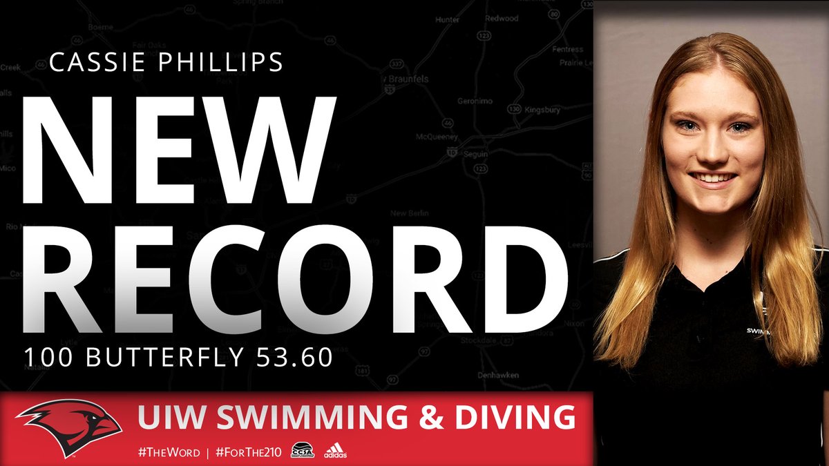 UIWSwimAndDive's tweet photo. 🚨𝗡𝗘𝗪 𝗥𝗘𝗖𝗢𝗥𝗗🚨

Cassie Phillips making a splash at the Art Adamson Invitational!
The senior set a new UIW record and the time is good enough for the NCAA B cut!

#TheWord https://t.co/fNKZITty0T