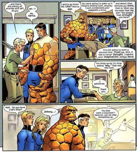 after that in the Mark Waid run HE WOULD DIE!...But don't worry Jack kirby is actually god and brings him back to life. He was always the rock of the FF.