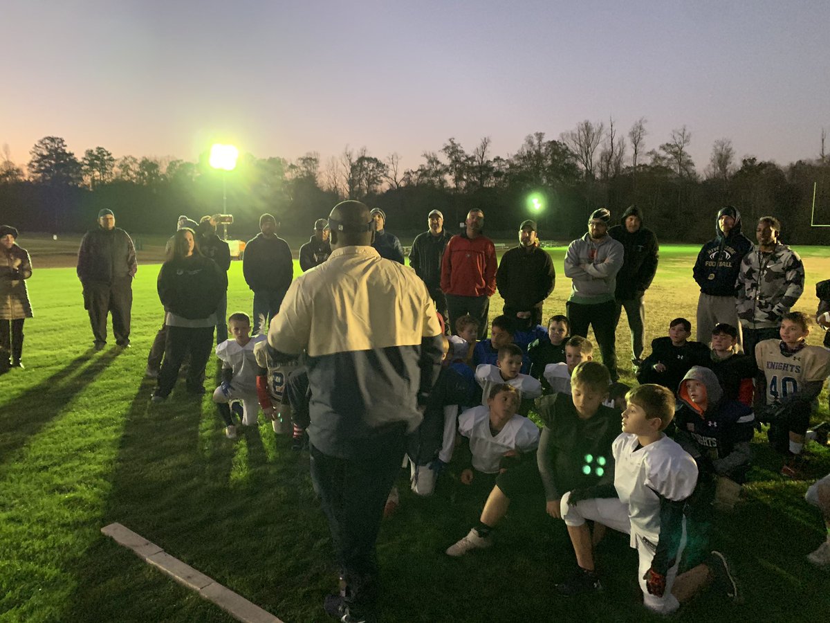 DirtyCDawg's tweet photo. Thank you to @MikeCollins05 for coming out and addressing the k2 and 5th @RR_Knights before the two teams play in the Championship game. Thanks coach for Building a Program! https://t.co/XSzOG5e7Zn