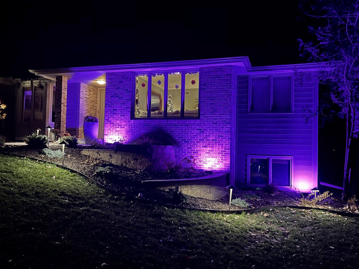 Tonight our home is colored in purple in memory of those we have lost to COVID-19 and in honor of our healthcare workers on the frontline. Thank you ❤️ #MNtogether