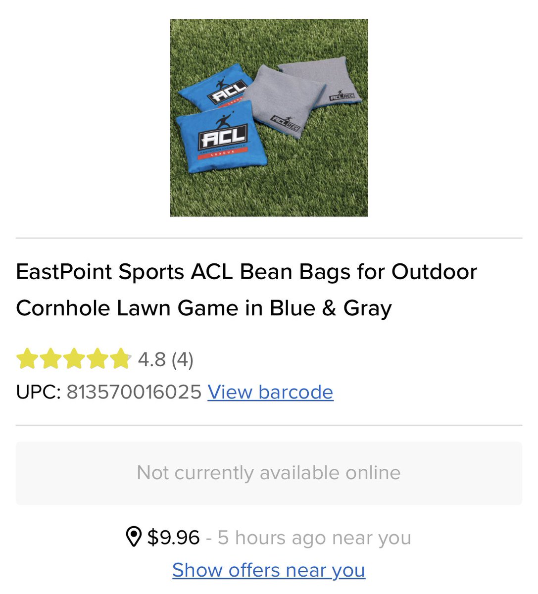 The ACL Bean Bags retails for $10 but can be found at less than $8 in some stores