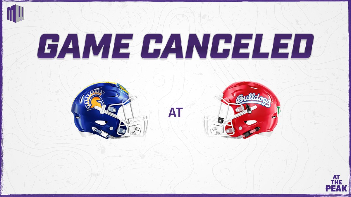 MountainWest's tweet photo. Due to COVID-19 contact tracing within the Fresno State football program, the Bulldogs are unable to participate in the scheduled game on Nov. 21 vs. San José State.

Therefore, the MW is canceling the game and declaring it a no contest. There is no plan to reschedule the game. https://t.co/ATEchz6Abj