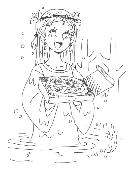 #ピザの日 絵に意味は特にないけどマルゲリータ食べたい。 