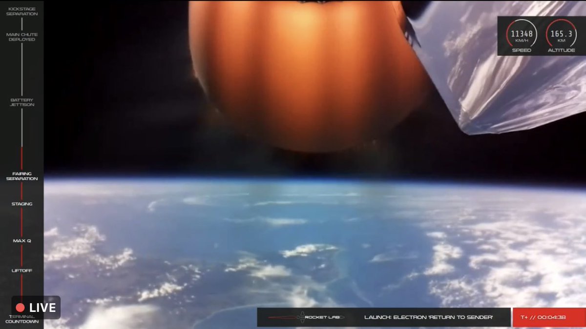 AucklandSpace's tweet photo. SECO and nominal transfer orbit confirmed. Wonderful to have #GnomeChompski raising money for charity and escorting the kick stage (and our satellite) to space! Check out some of these spectacular views from @RocketLab: #APSS1 #ReturntoSender https://t.co/nXFVga9SqC