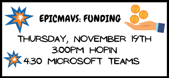 #EpICMavs is hosting a virtual networking session today at 4:30 to discuss <a href="/GEWFortWorth/">GEW Fort Worth</a> sessions, entrepreneurial resources and more! To join us email startup@uta.edu 
#GEW2020 #UTAStartupCon #business #startups #resources #funding