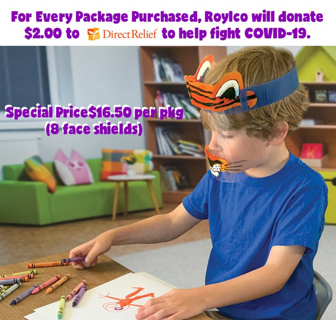 Roylco's tweet photo. For every package purchased of our My Animal Face Shield, Roylco will donate $2.00 to Direct Relief to help fight COVID-19.
https://t.co/Ng4T3w2Kk7

#faceshield #kidfaceshield #covid19 #madeinusa #roylco #learningathome #safetyfirst #ppe #sale #charity #donate https://t.co/nDXkTctYgA