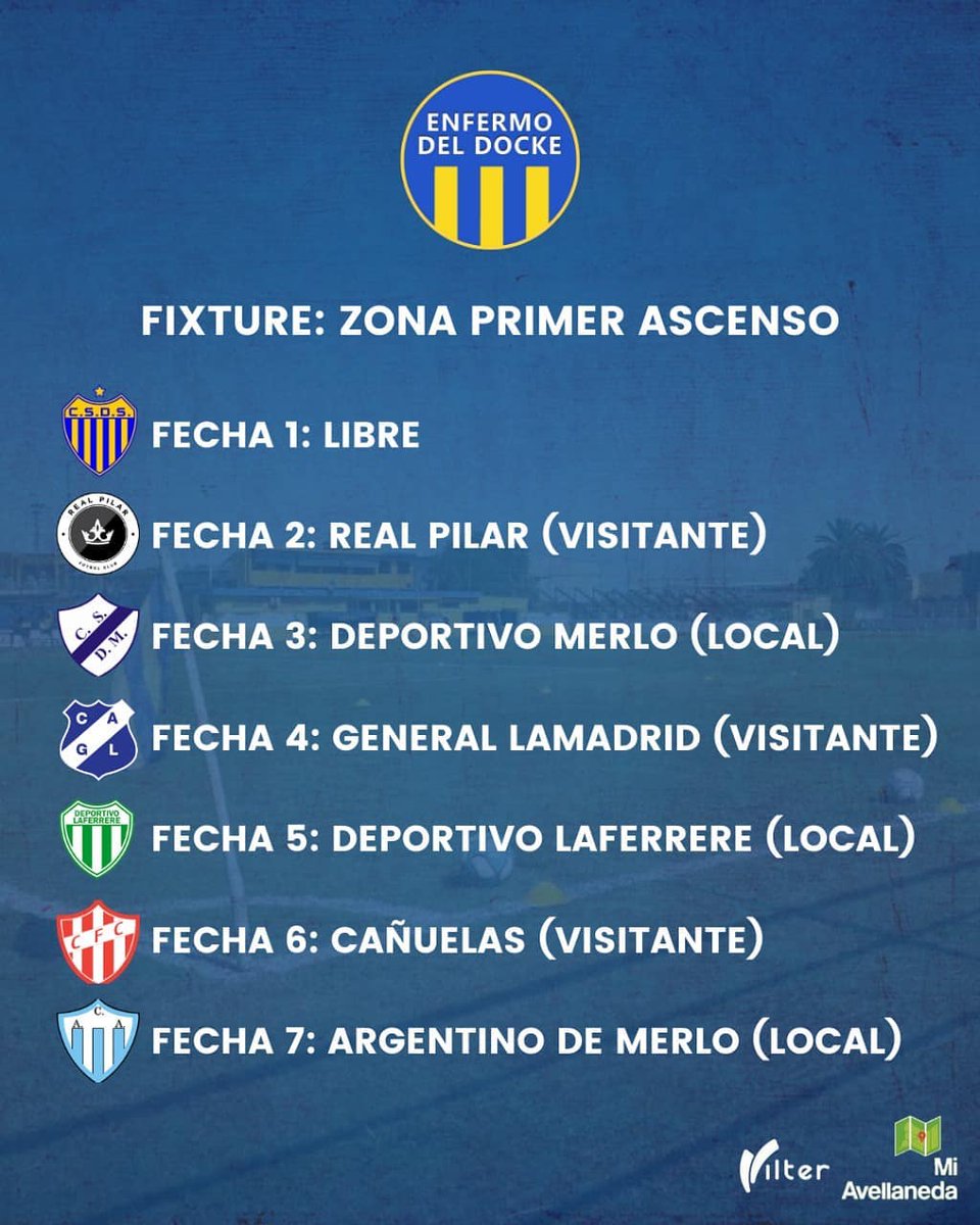EnfermoDelDocke's tweet photo. #Fixture 📆

El dia de hoy se realizo el sorteo del fixture de la #PrimeraC en el predio de la AFA de Ezeiza.
Transmitido en vivo por el Instagram Live de @enfermodeldocke .

Asi quedo conformado el Fixture para el Docke 🇺🇦.

#DaleDocke 🇺🇦 #Docke #DockSud
#EnfermoDelDocke https://t.co/wWevmIsQPP