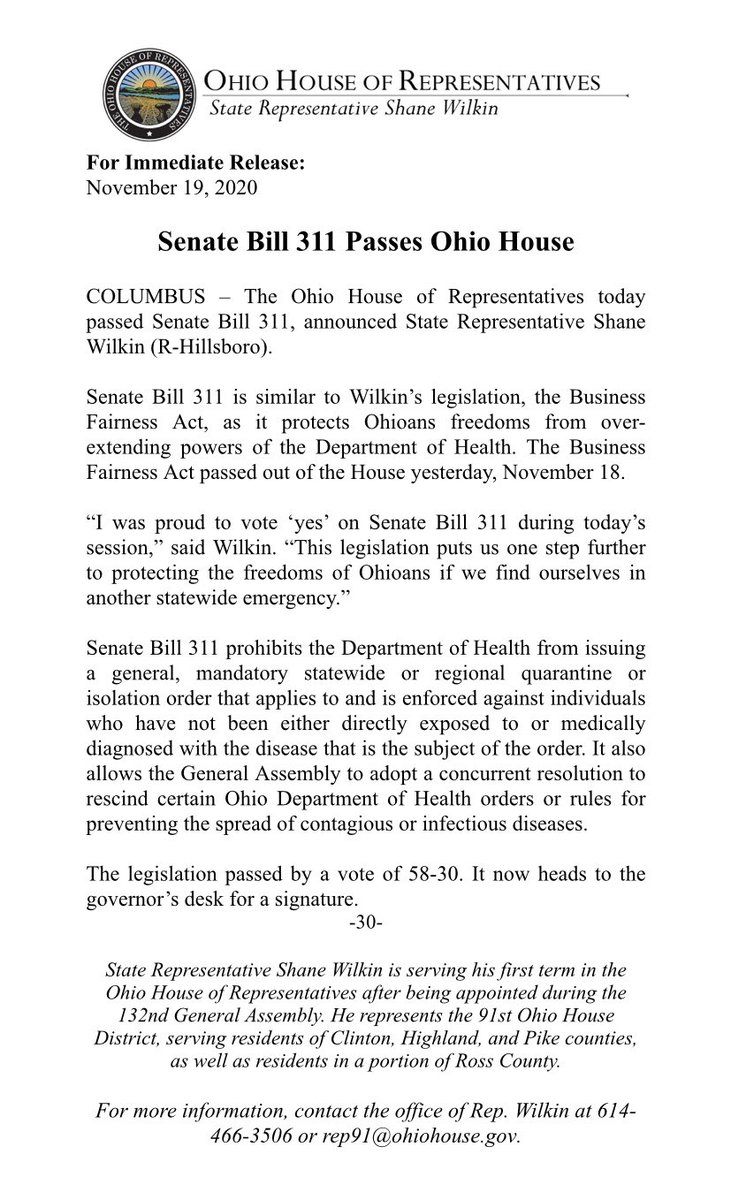 State Senator Shane Wilkin tweet media