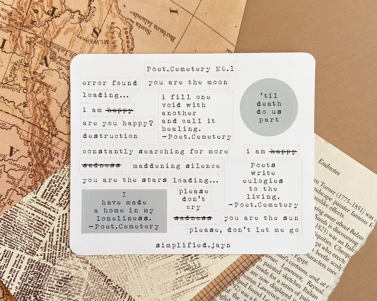 simplifiedjayn's tweet photo. Made some poetry stickers using my own work 📜 https://t.co/E9TfqFjvF8
