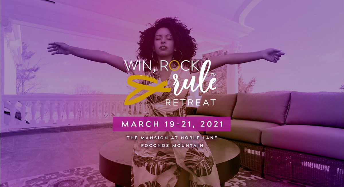 DeeCMarshall's tweet photo. JUST ANNOUNCED - Next year, we're going on a girl's trip for #WinRockRule! 🎉 Mark your calendar for March 19 - 21, 2021! Claim your spot TODAY. Registration is OPEN for the Win, Rock & Rule 2021 Retreat at https://t.co/mfNmvv3hUr! https://t.co/i23VP6ZNCJ