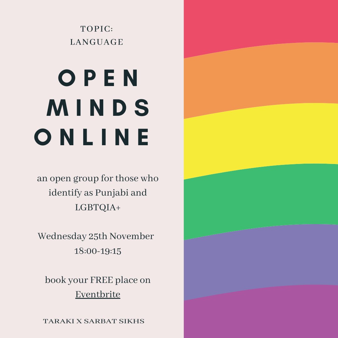 gaysians_uk's tweet photo. For the last 18 months, @_taraki__ have been working with Punjabi LGBTQ+ communities to create a space for improving individual &amp; collective well-being.

Their next open group with @SarbatSikhs for Punjabi LGBTQ+ folks will be taking place next week!
https://t.co/bCUPZ47OB4 https://t.co/YfD3cWSHNv