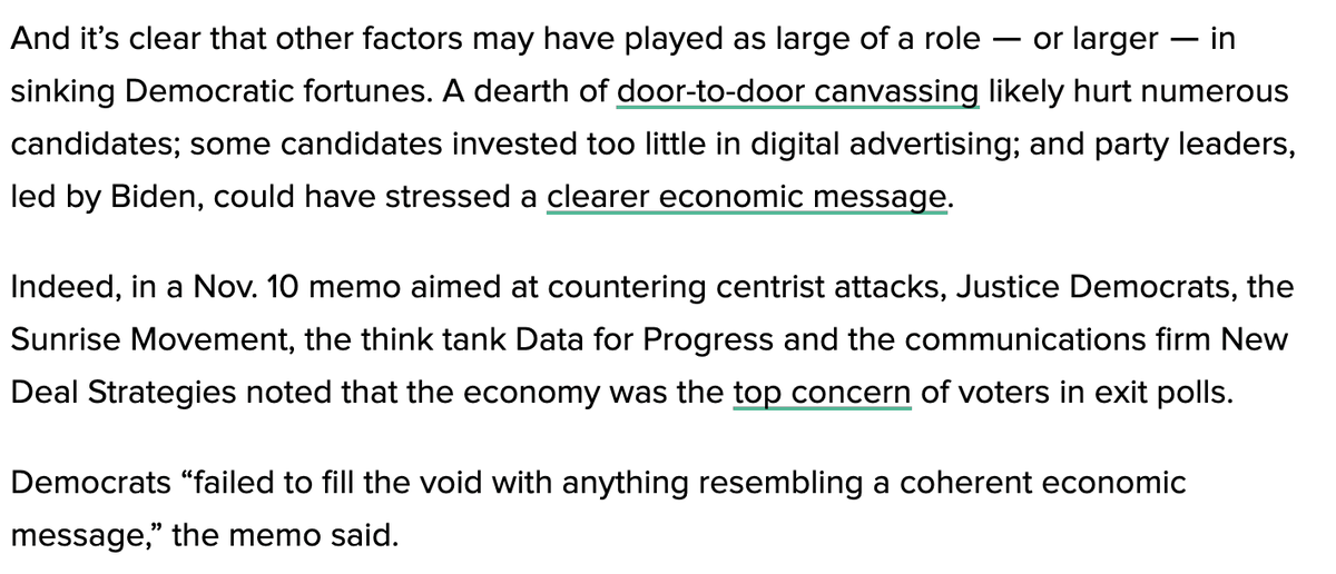 There also plenty of unrelated factors that appear to have hurt Democrats:--Lack of a clear economic message--Tactical mistakes, such as lack of canvassing