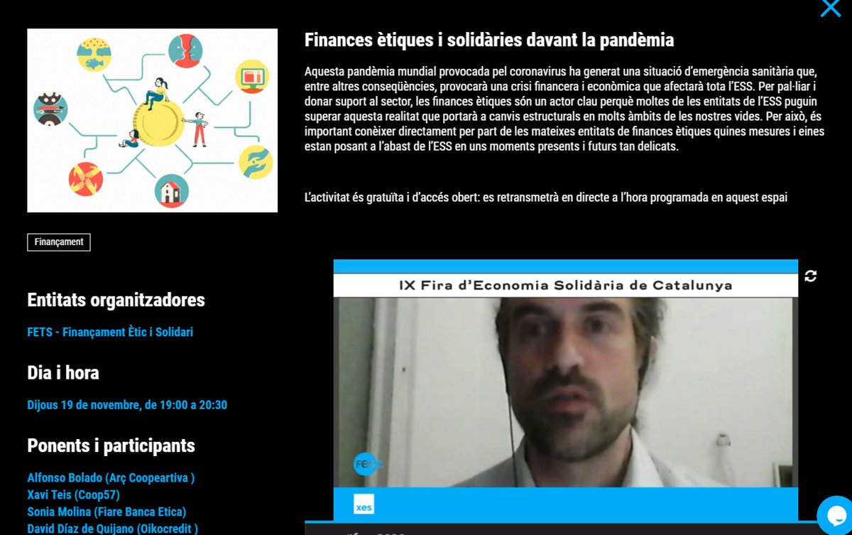 banca_etica's tweet photo. 🗣️David Díaz de Quijano de @OikocreditCat
"Des de les finances ètiques hem de ser molt més ambiciosos i cooperar per arribar a tota l'economia social i a la resta de la societat actual".
#FESC2020
#airefesc https://t.co/tVpSEEqJUQ