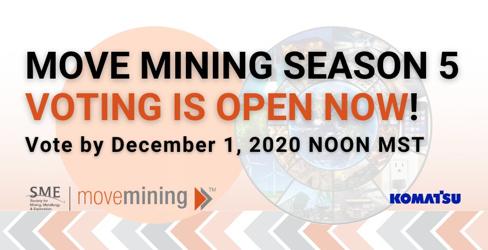 smecommunity's tweet photo. Voting is officially OPEN! We had 24 excellent entries this year & 24 unique ideas on how to improve the world's perception of #mining! Watch all video entries & VOTE for your favorite idea by NOON MST on December 1. #MiningIsEssential #WhyMiningMatters
https://t.co/fI2MxH3SXB https://t.co/lIGnz4w2wH