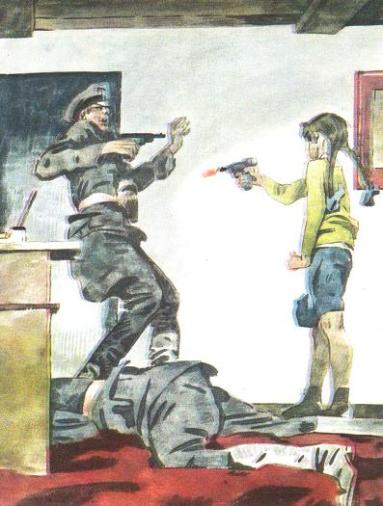 She was captured almost immediately, but she managed to grab a pistol that her German interrogator had carelessly left lying atop his desk and shot him to death, as well as two guards who came rushing in upon hearing the gunshots.