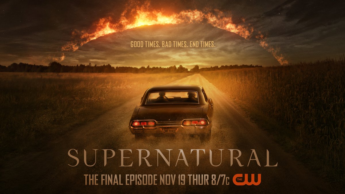 HODDER_TV's tweet photo. SUPERNATURAL ends tonight after FIFTEEN seasons and @HODDER_TV is elevating the event with a 1-hour promotional special. Please join us in saying goodbye to so many episodes (327), so many characters, so many angels/demons/monsters, and so much flannel.  Nov 19, 8pm/7c @cw_spn https://t.co/KzrKcHzy5f
