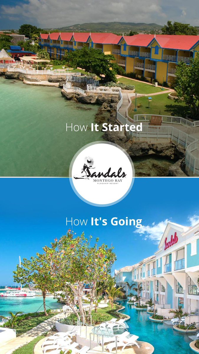AdamStewart's tweet photo. #TBT - Sandals Montego Bay Then &amp; Now. https://t.co/byF42ycFw6