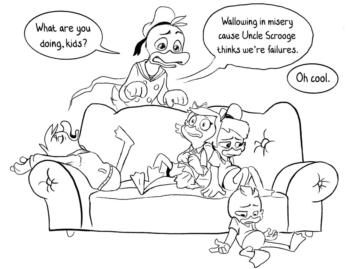 WhisperWillYou's tweet photo. Two reasons Donald couldn’t be in the A-plot of New Gods on the Block.

Fun weekend activity: bonding with your kids over the crushing weight of your uncle’s unattainable expectations ✨
 #ducktales2017 #ducktales https://t.co/RuiNolKDiL