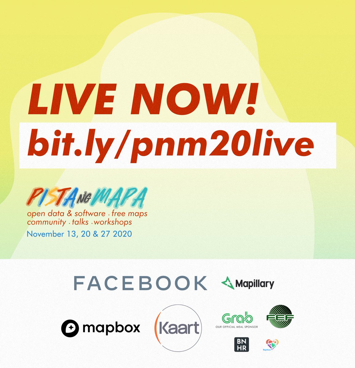 PistaNgMapa's tweet photo. LIVE NOW!

Join us at https://t.co/X8p4IkjCsw 14:00 UTC+8

You may visit https://t.co/h7hXxcKYTt
for more information.

#openstreetmap #PnM20 #foss4g #freeconference #opensource https://t.co/W5zoeVm3AF