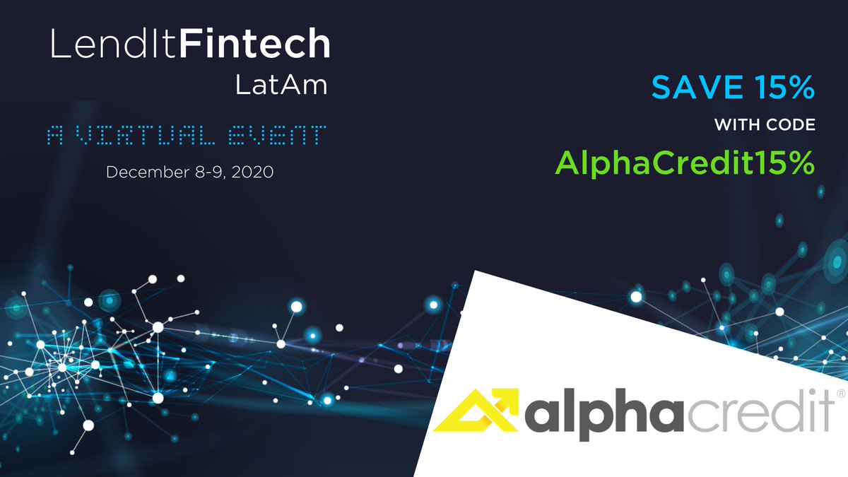 Estamos felices de participar este 8 y 9 de diciembre en #LendItFintechLatAm2020, el evento más grande dedicado a la innovación en créditos y banca digital. Acompáñanos, ingresa nuestro código y recibe 15% de descuento en tu registro. Regístrate aquí:bit.ly/3nuRdp8