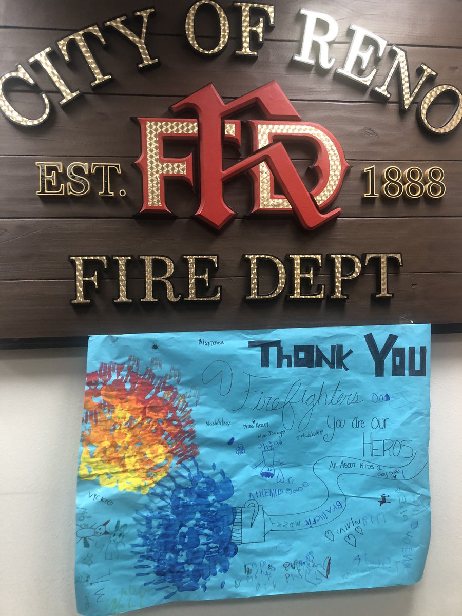 ChiefDave_RFD's tweet photo. One of the things I have always appreciated about @CityofReno is the support we receive from the community. That was never more evident than at the #PinehavenFire Here are a couple of giant thank you notes from All About Kids #2 on Lakeside and Moana. We appreciate you! https://t.co/ReNrbjbIr9