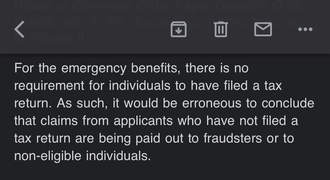 The CRA just emailed me to say it was factually incorrect for the National Post to conclude 800,000 people were ineligible for CERB.  #cdnpoli