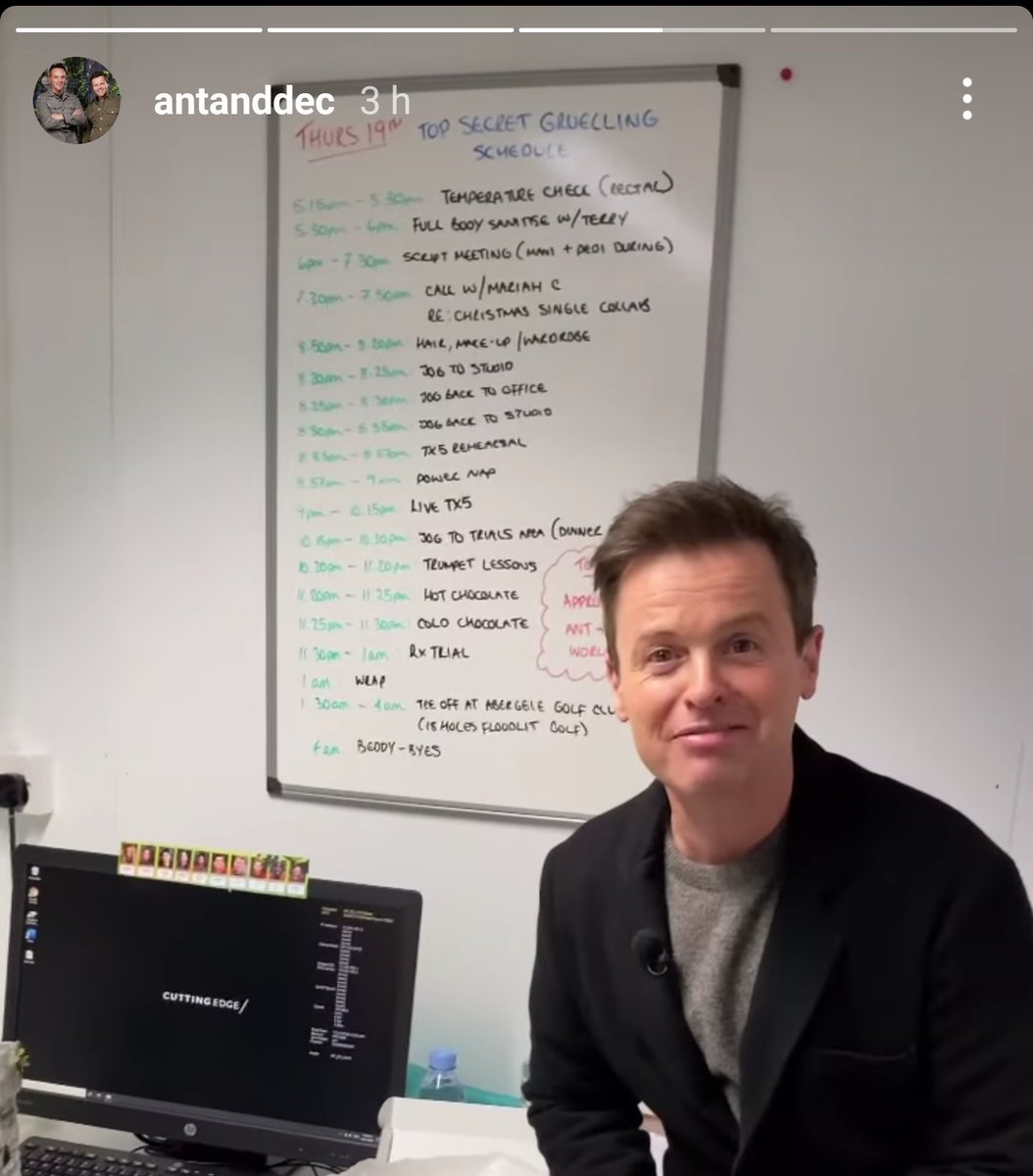 c_james23's tweet image. Absolutely howling at @antanddec new schedule 😂 p.s sorry about you're face Dec #UnfortunateScreenShot #rectal #trumpetlessons