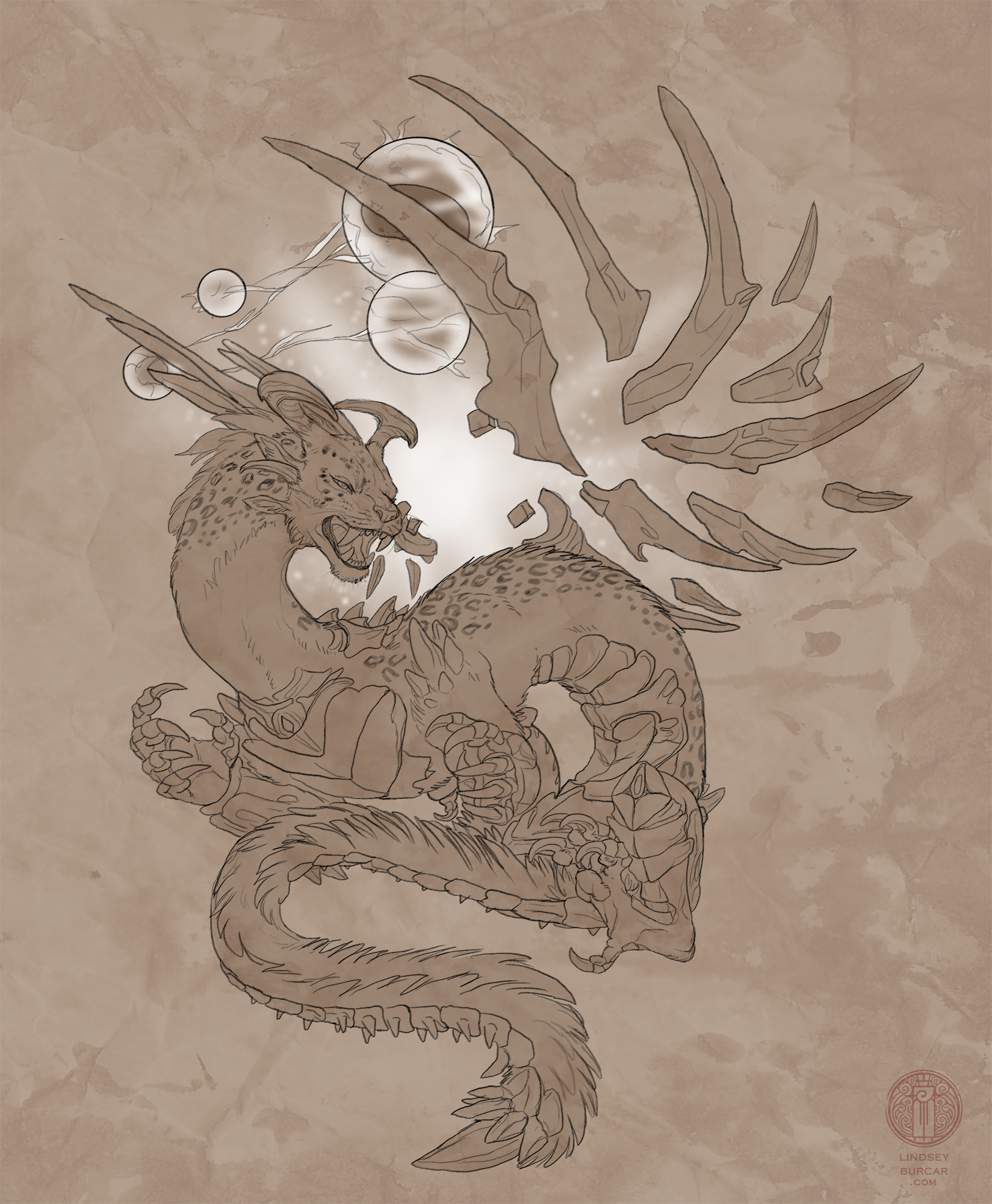 Eastern Dragon Drawing