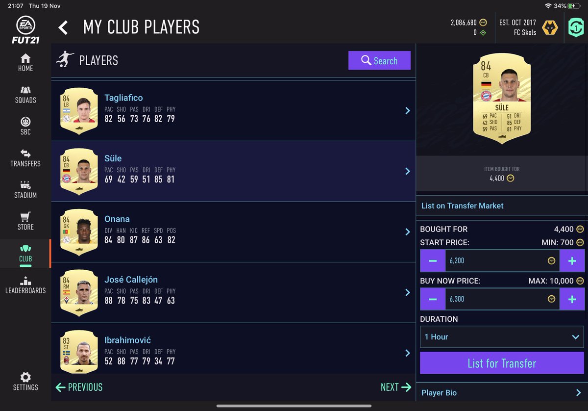 RobFUTTrader1's tweet photo. #sbcfodder #fodder rose nicely today (Xbox)!
Mostly 84-86 rated non-GK players; CBs and Serie A players yielded the highest ROI.
I would suggest selling because I don’t see fodder rising tomorrow to make Bamba and Khedira SBCs even more unaffordable? Surely EA have it planned https://t.co/5qfQflpcoo