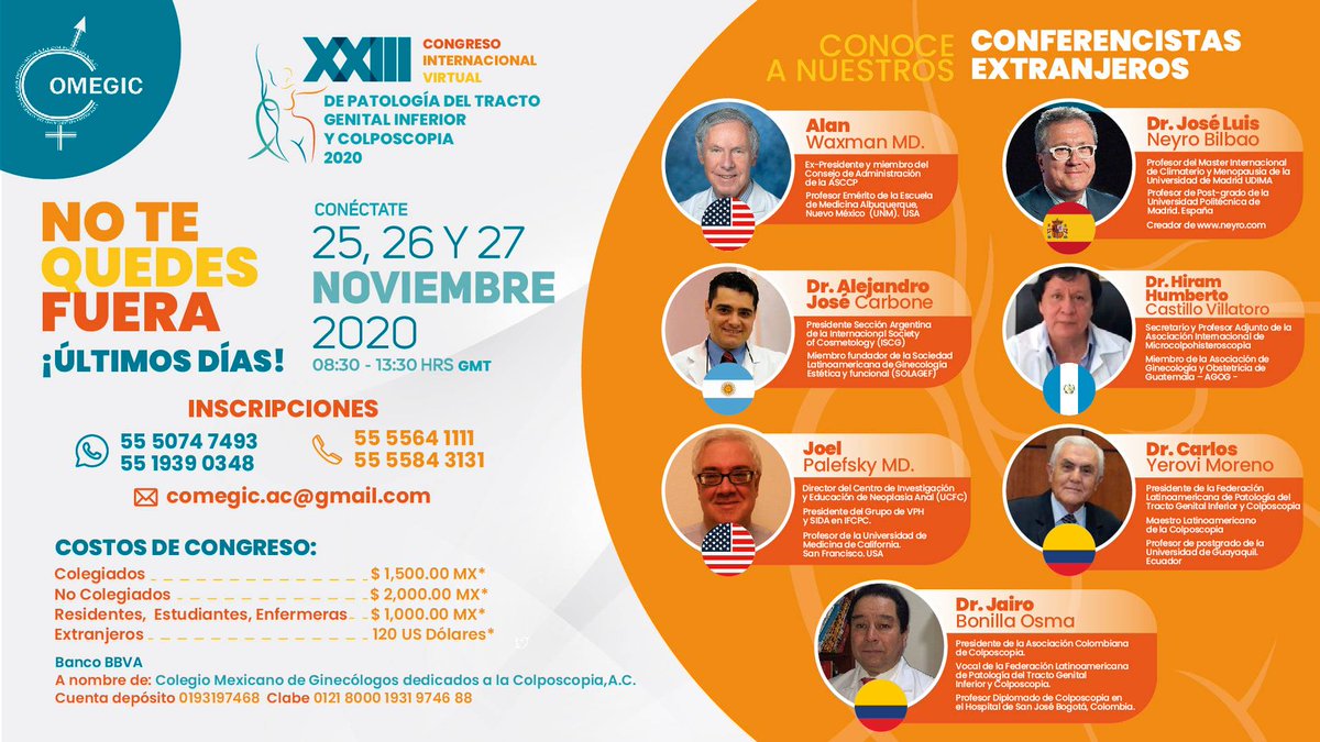 Oportunidad para visualizar estas ponencias en nuestro congreso te esperamos!!!!