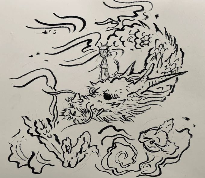 今日の30分間お絵描きしました!

龍が描きたくなってスケアリマレウス様と一緒に模写しました!…まさかツイステで龍を見れるなんて思わなかったので凄く嬉しい…
それはそうとスケマレ様のATKバディがジャミなのはなんでですか公式ーー???(発狂しかけた) 