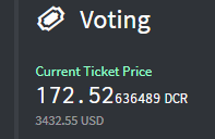 exitusdcr's tweet photo. #Decred ticket price at an all time high.

The #DEX buyers must be here for the long haul.

$DCR #DCR #PoS #Staking https://t.co/I2a1HFT6JO