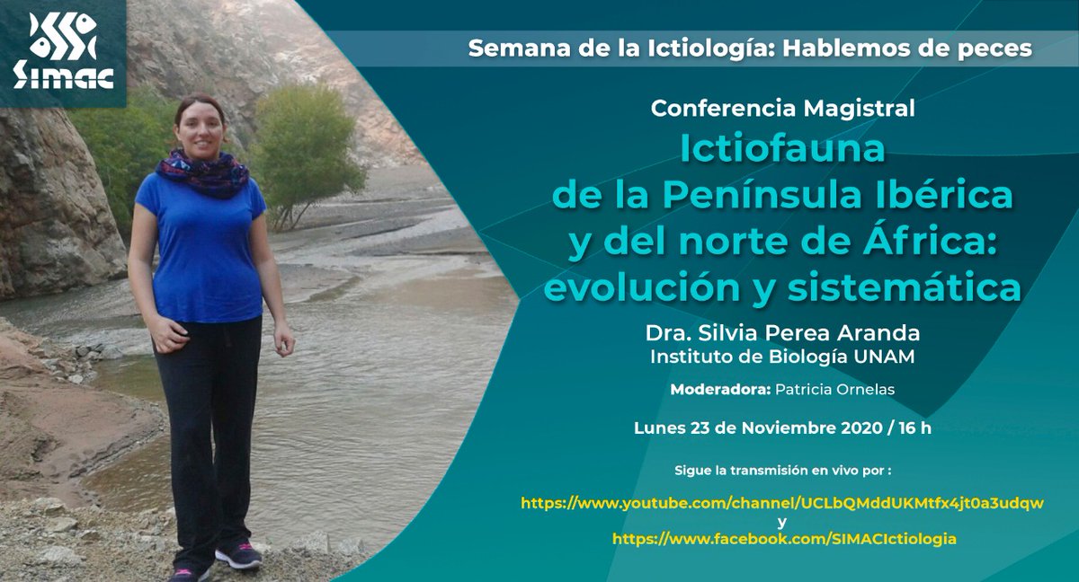 SIMAC87097778's tweet photo. Los invitamos a nuestra Semana de la Ictiología: Hablemos de peces, este próximo Lunes 23 de noviembre a las 16 hrs será la conferencia magistral de la Dra. Silvia Perea Aranda #SIMAC2020, no te lo pierdas! https://t.co/26mZW8HDPr
https://t.co/rFWfS9rUuH https://t.co/QZFlRmE9Jg
