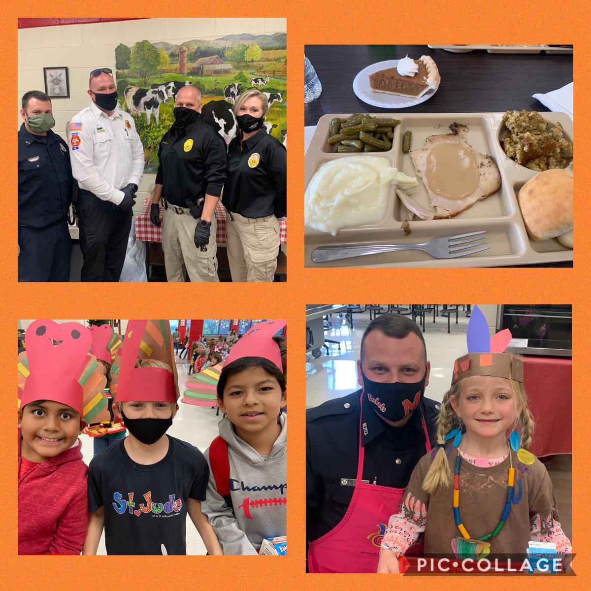 Thank you first responders for serving our delicious Thanksgiving meal prepared by our amazing cafeteria staff! We are thankful for your service! The one thing missing this year was all of our families! #belliesfull #fhestrong #weareblessed